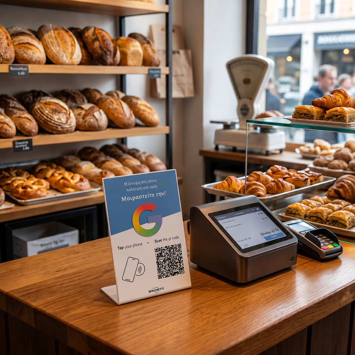 Επιτραπέζιο NFC+QR Google Review Stand
