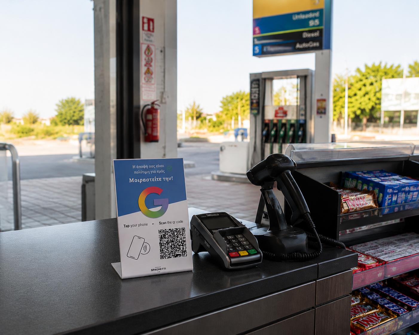 Επιτραπέζιο NFC+QR Google Review Stand